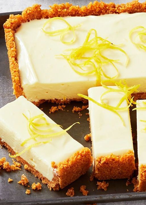 Creamy lemon buttercrust slice